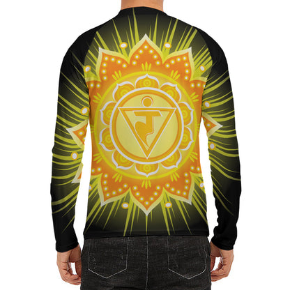 Manipura Chakra Mandala Print Men's Long Sleeve Rash Guard