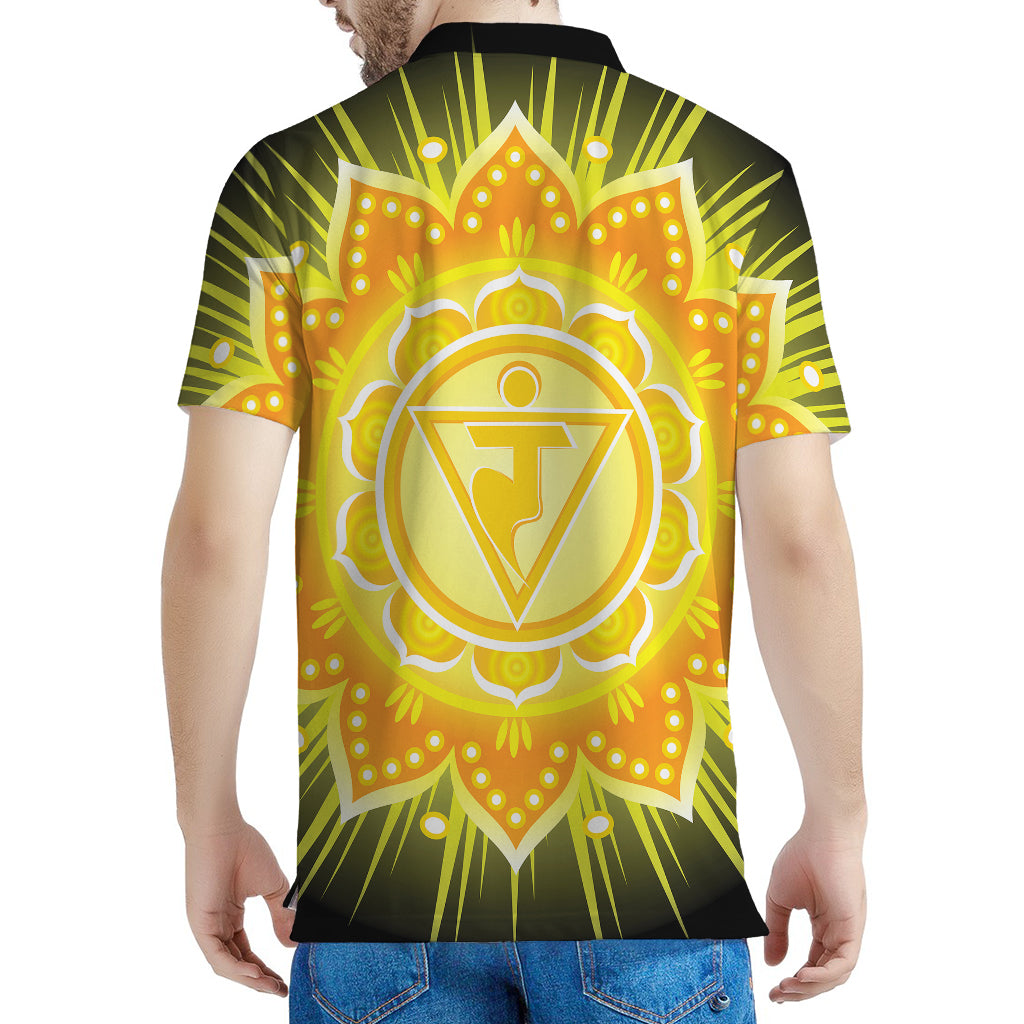 Manipura Chakra Mandala Print Men's Polo Shirt