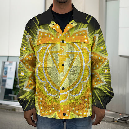 Manipura Chakra Mandala Print Men's Shirt Jacket