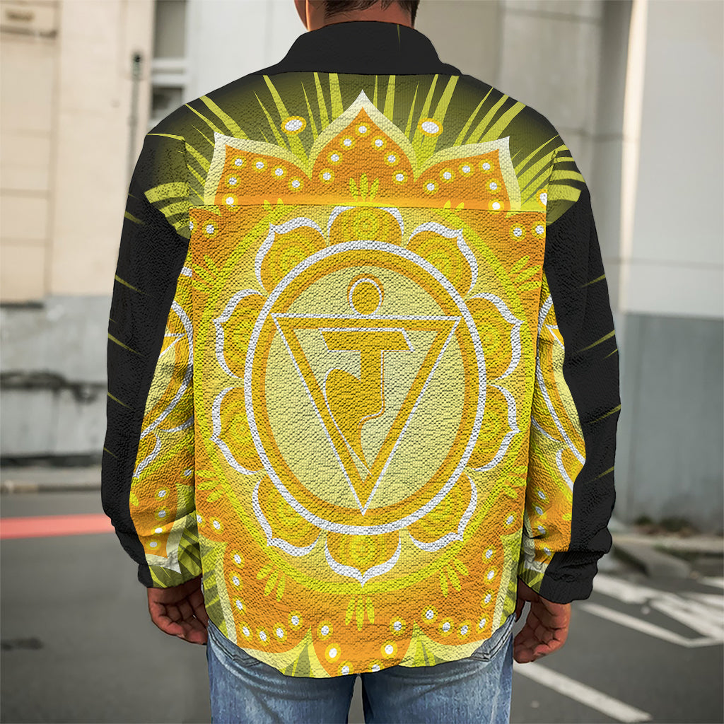 Manipura Chakra Mandala Print Men's Shirt Jacket