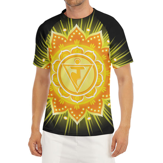 Manipura Chakra Mandala Print Men's Short Sleeve Rash Guard