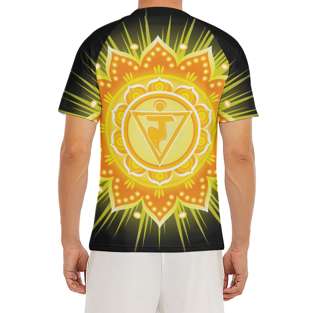 Manipura Chakra Mandala Print Men's Short Sleeve Rash Guard