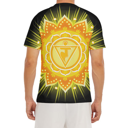 Manipura Chakra Mandala Print Men's Short Sleeve Rash Guard