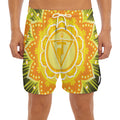 Manipura Chakra Mandala Print Men's Split Running Shorts