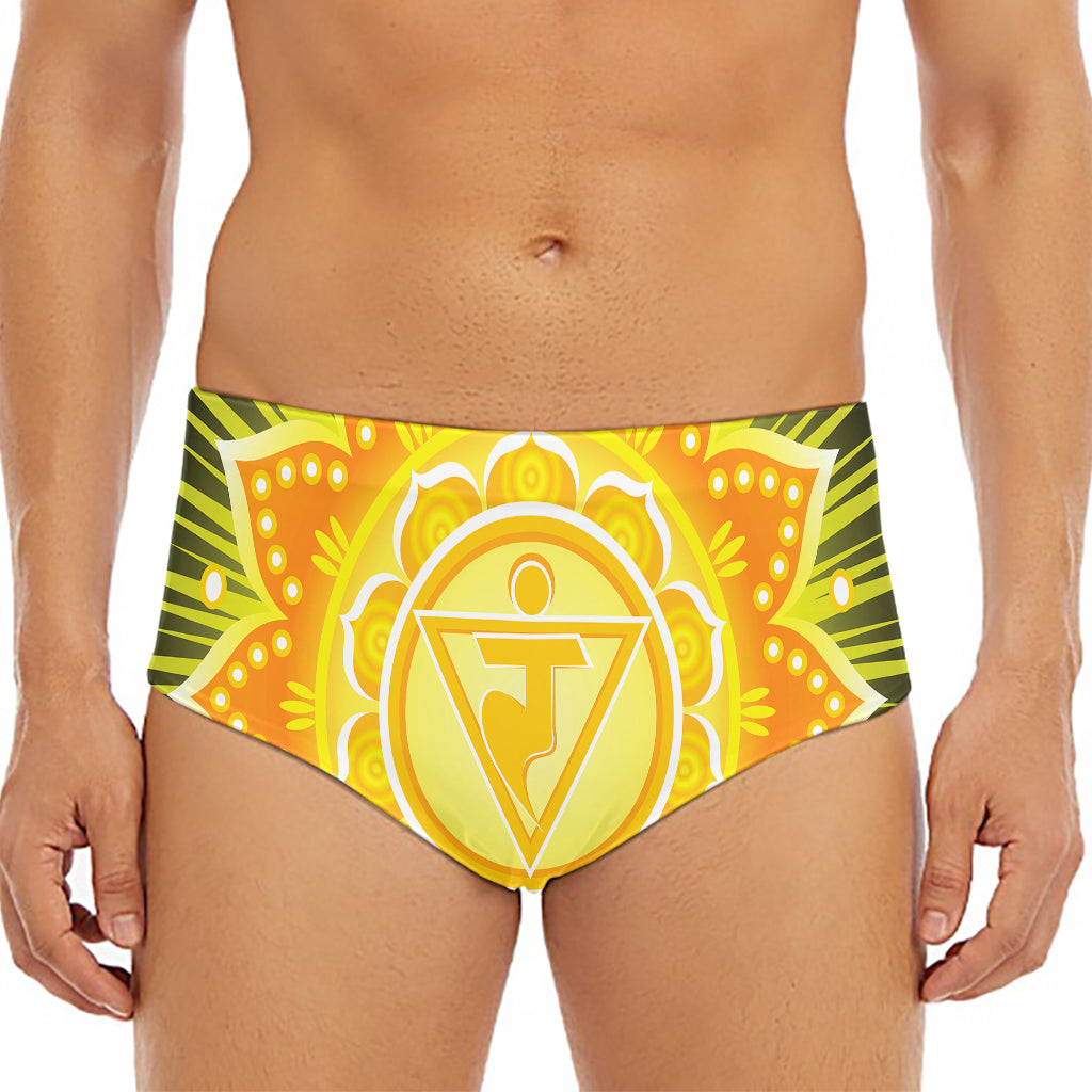 Manipura Chakra Mandala Print Men's Triangle Swim Briefs