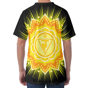 Manipura Chakra Mandala Print Men's Velvet T-Shirt