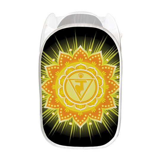 Manipura Chakra Mandala Print Mesh Laundry Hamper