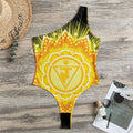 Manipura Chakra Mandala Print One Shoulder Bodysuit