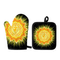 Manipura Chakra Mandala Print Oven Mitt And Pot Holder Set