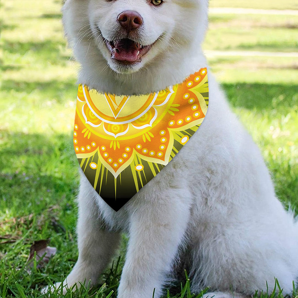 Manipura Chakra Mandala Print Over The Collar Dog Bandana