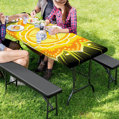 Manipura Chakra Mandala Print Picnic Table Cover