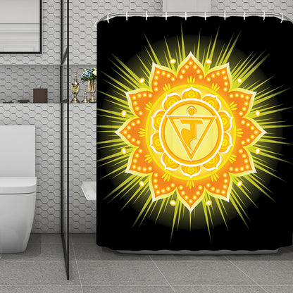 Manipura Chakra Mandala Print Polyester Shower Curtain
