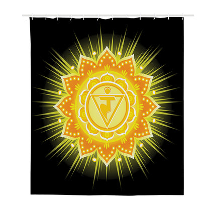 Manipura Chakra Mandala Print Polyester Shower Curtain