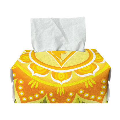 Manipura Chakra Mandala Print Rectangle Tissue Box Cover