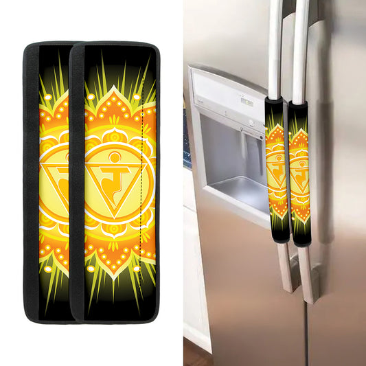 Manipura Chakra Mandala Print Refrigerator Handle Covers