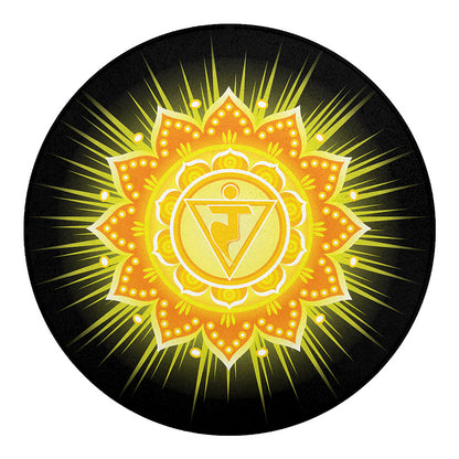 Manipura Chakra Mandala Print Round Blanket