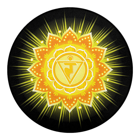 Manipura Chakra Mandala Print Round Blanket