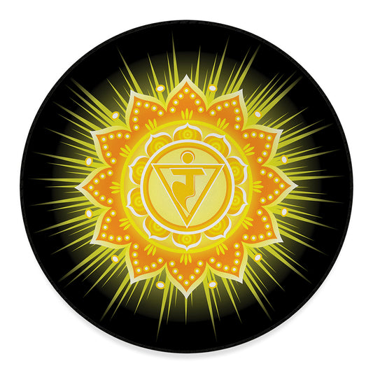 Manipura Chakra Mandala Print Round Floor Mat