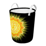 Manipura Chakra Mandala Print Round Laundry Basket