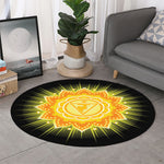 Manipura Chakra Mandala Print Round Rug