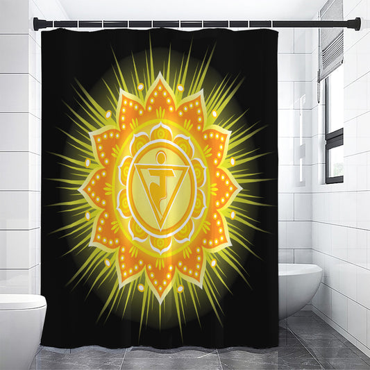Manipura Chakra Mandala Print Shower Curtain