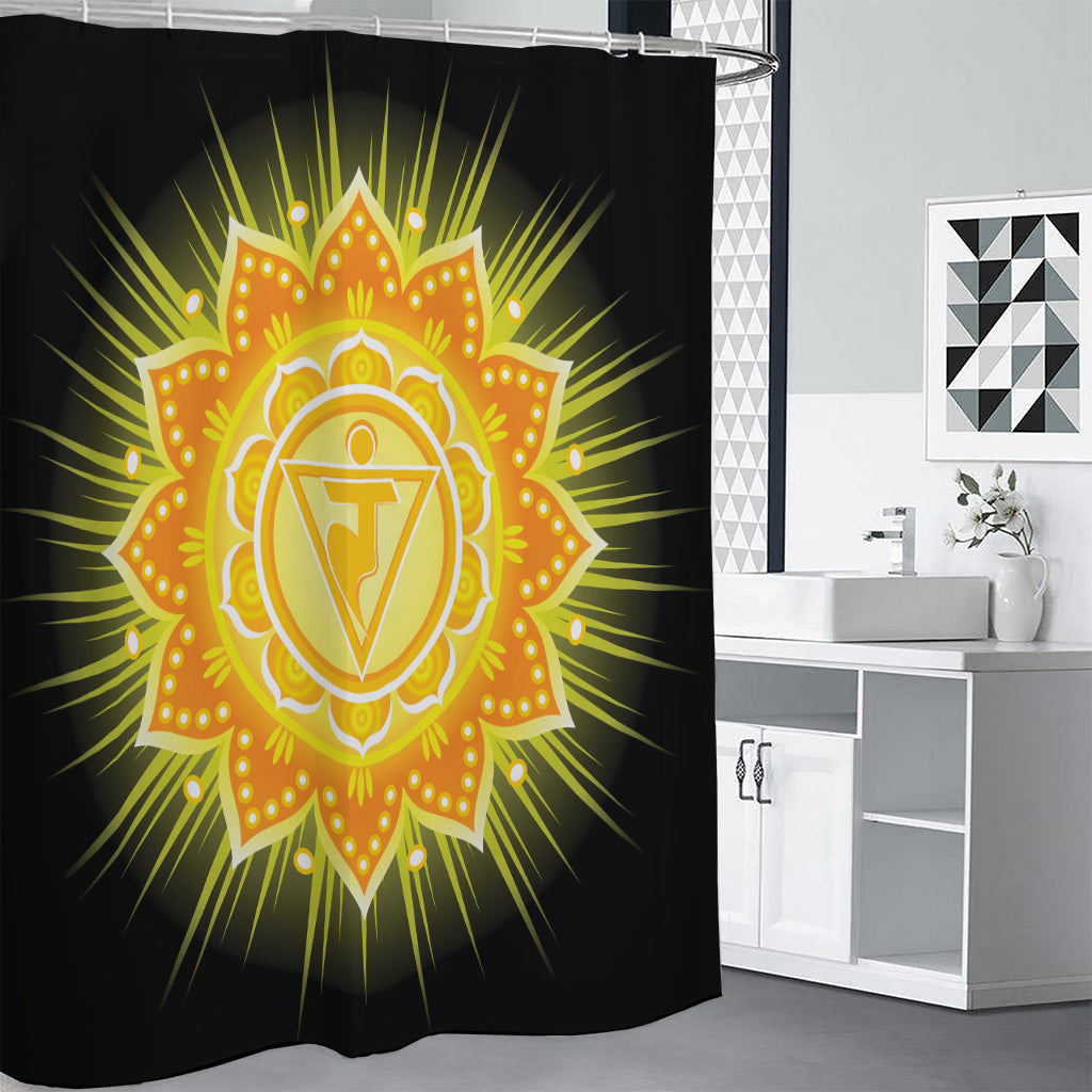 Manipura Chakra Mandala Print Shower Curtain