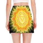 Manipura Chakra Mandala Print Side Slit Mini Skirt