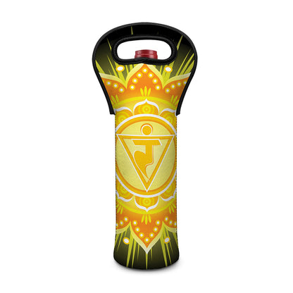 Manipura Chakra Mandala Print Single Neoprene Wine Tote