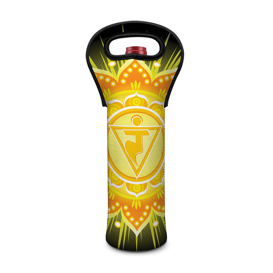 Manipura Chakra Mandala Print Single Neoprene Wine Tote