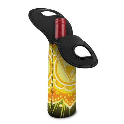 Manipura Chakra Mandala Print Single Neoprene Wine Tote