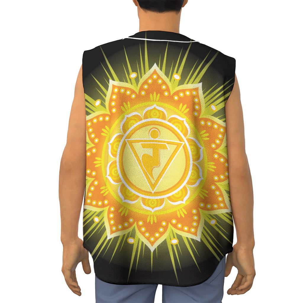 Manipura Chakra Mandala Print Sleeveless Baseball Jersey
