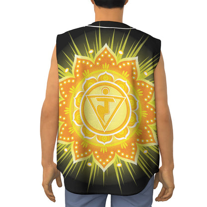 Manipura Chakra Mandala Print Sleeveless Baseball Jersey