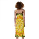 Manipura Chakra Mandala Print Slim Fit Midi Cami Dress