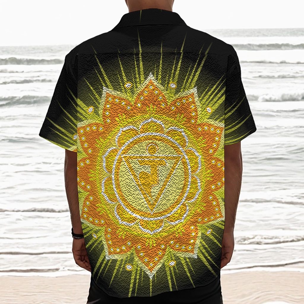 Manipura Chakra Mandala Print Textured Short Sleeve Shirt