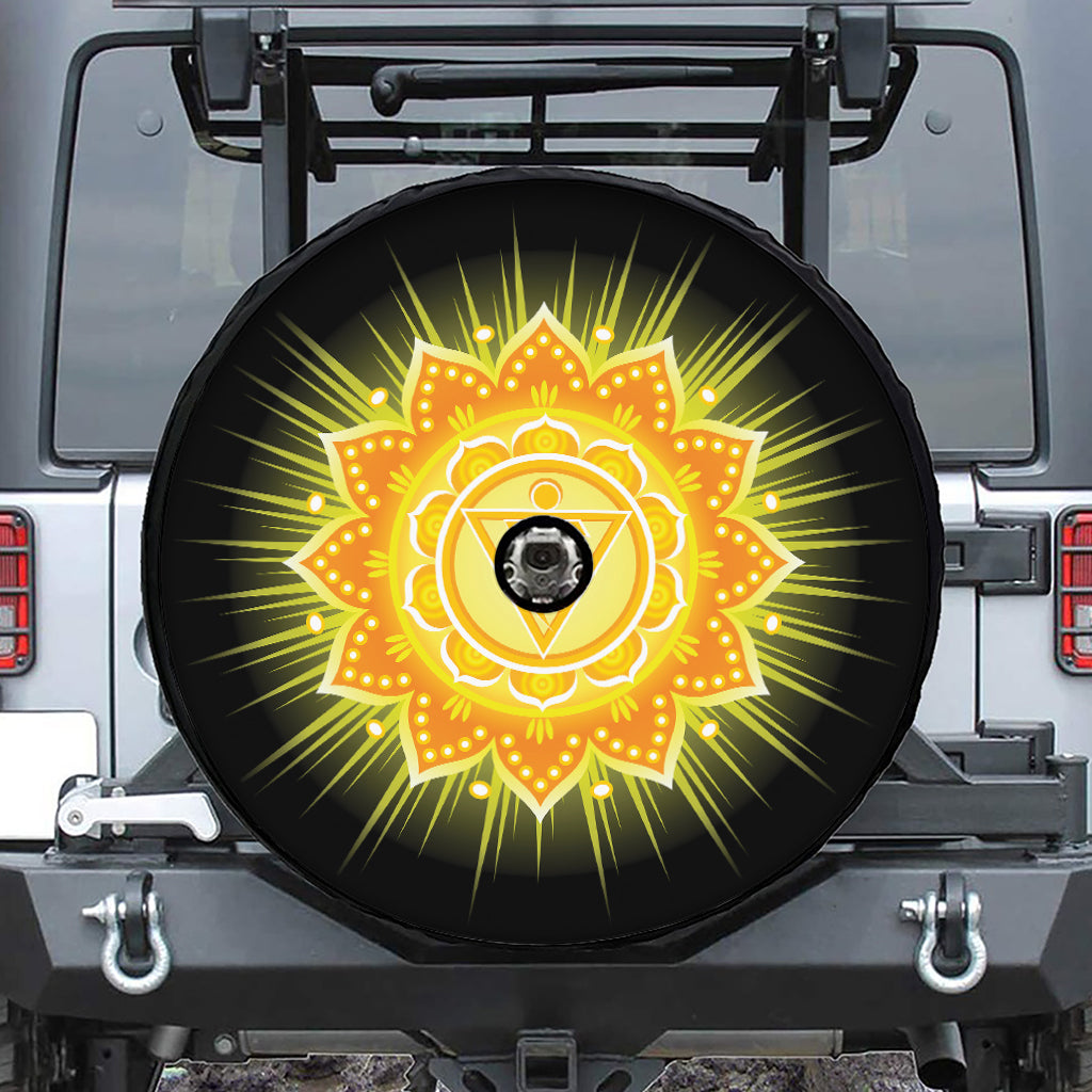 Manipura Chakra Mandala Print Tire Cover With Camera Hole