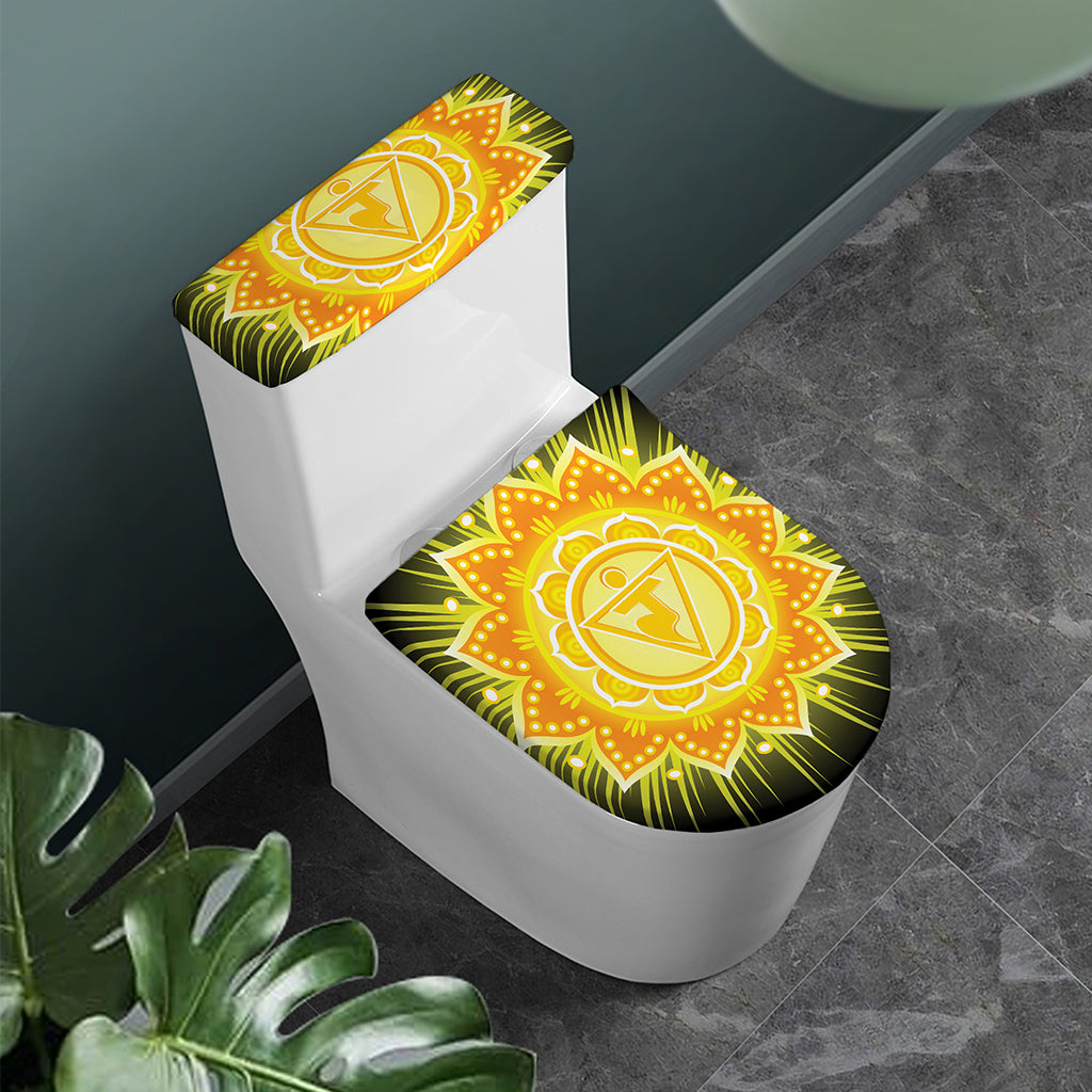 Manipura Chakra Mandala Print Toilet Lid And Tank Cover Set