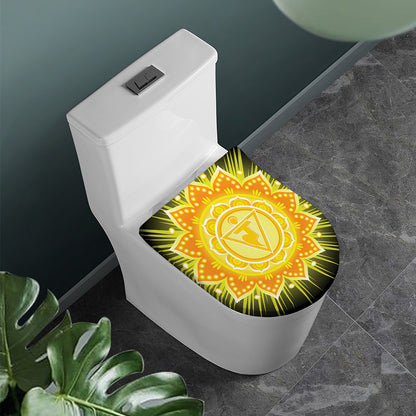 Manipura Chakra Mandala Print Toilet Lid Cover