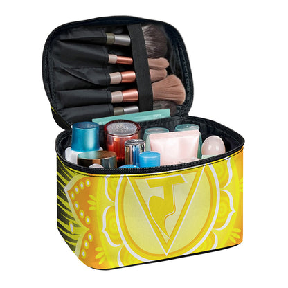 Manipura Chakra Mandala Print Travel Makeup Bag