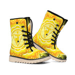 Manipura Chakra Mandala Print Winter Boots
