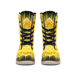 Manipura Chakra Mandala Print Winter Boots