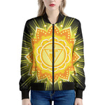 Manipura Chakra Mandala Print Women's Bomber Jacket