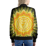 Manipura Chakra Mandala Print Women's Bomber Jacket