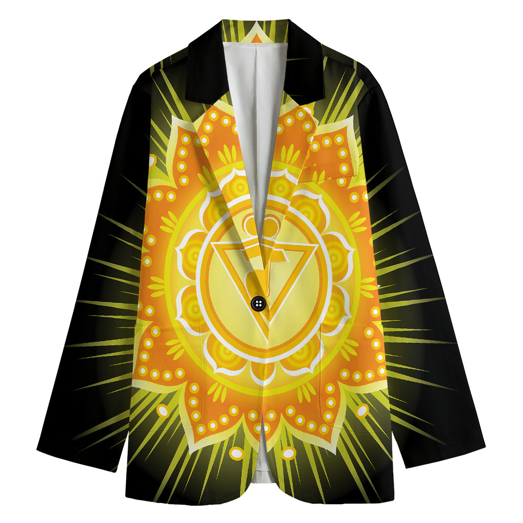 Manipura Chakra Mandala Print Women's Cotton Blazer