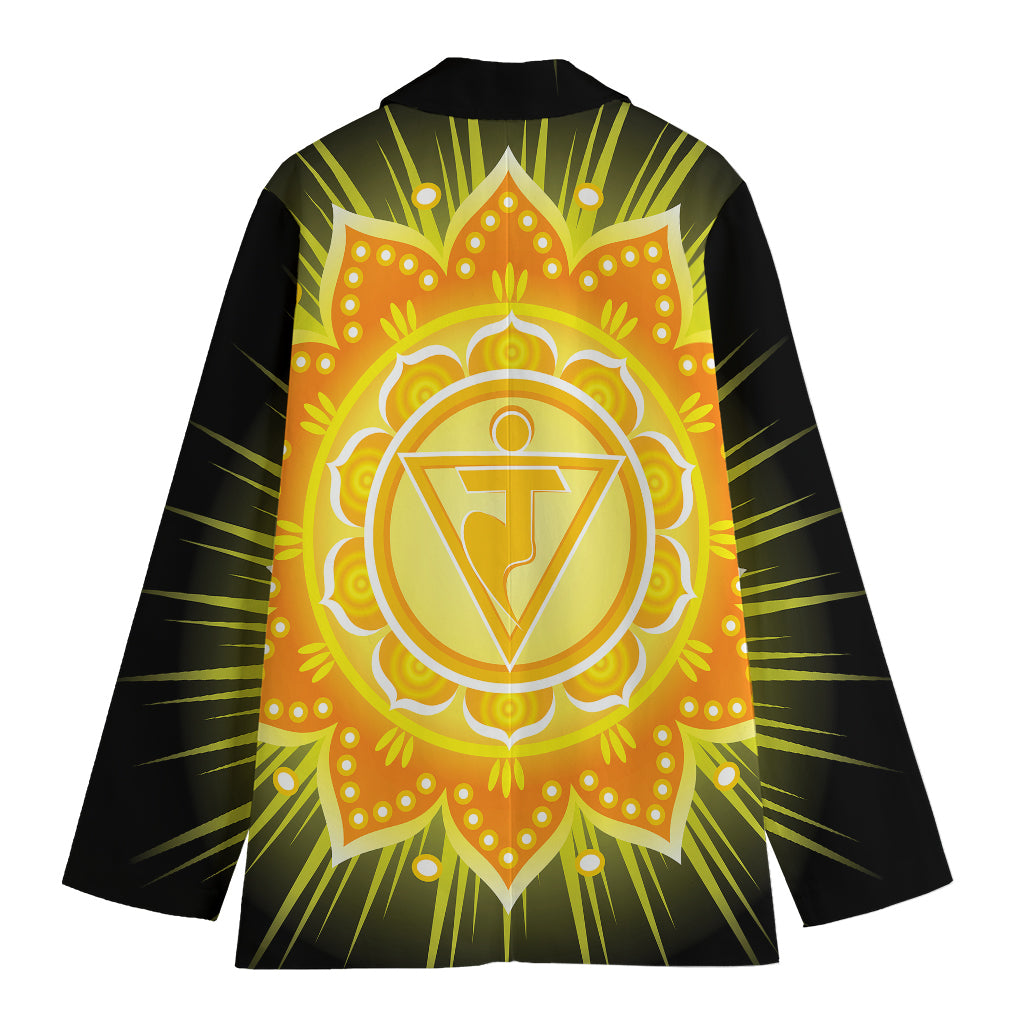 Manipura Chakra Mandala Print Women's Cotton Blazer