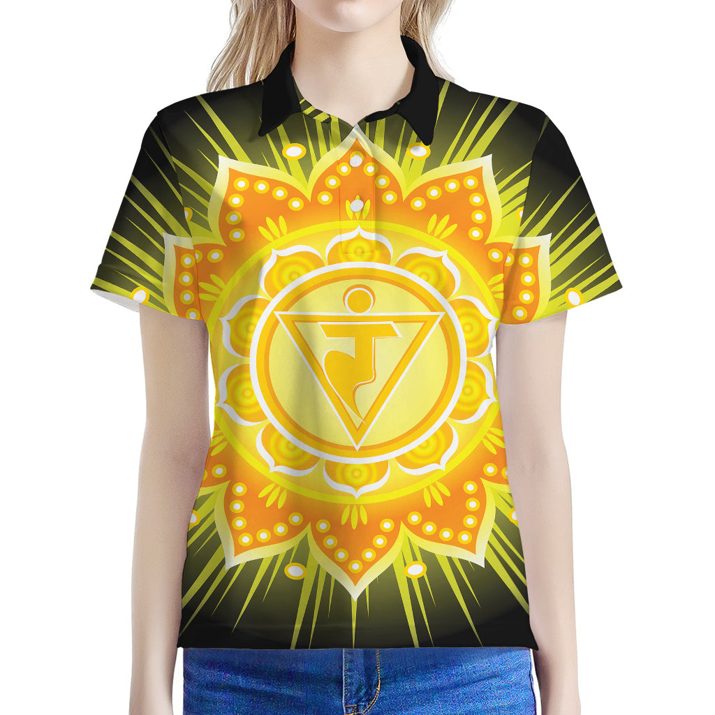 Manipura Chakra Mandala Print Women's Polo Shirt