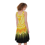 Manipura Chakra Mandala Print Women's Sleeveless Dress