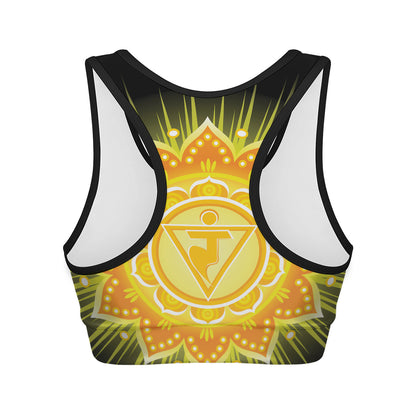 Manipura Chakra Mandala Print Women's Sports Bra