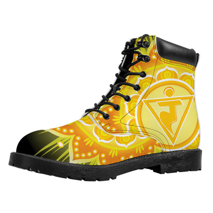 Manipura Chakra Mandala Print Work Boots