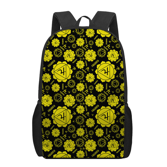 Manipura Chakra Pattern Print 17 Inch Backpack