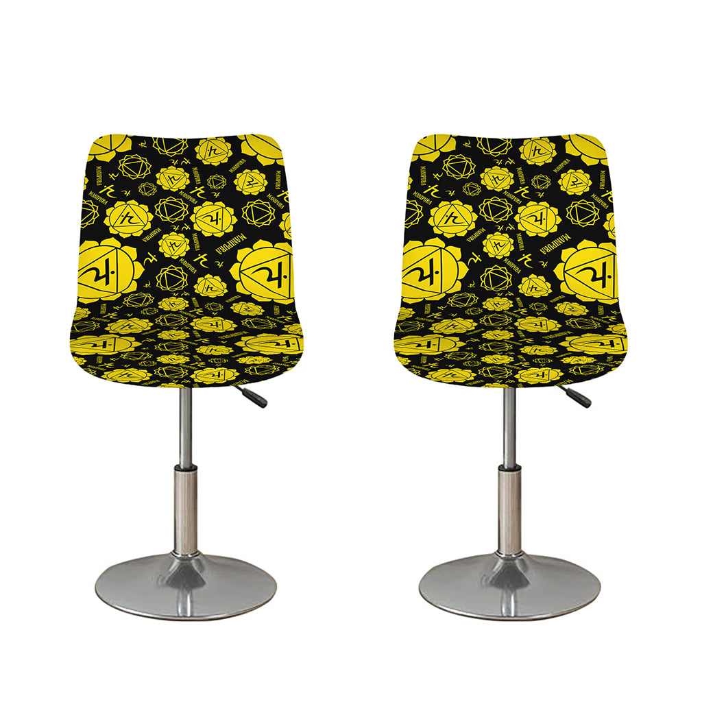 Manipura Chakra Pattern Print Bar Stool Covers